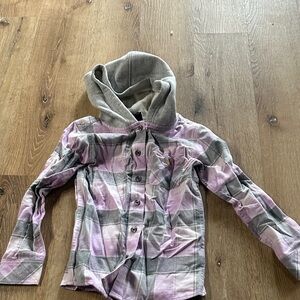 Carhartt Kids Plaid Button Down Shirt - Pink and Gray